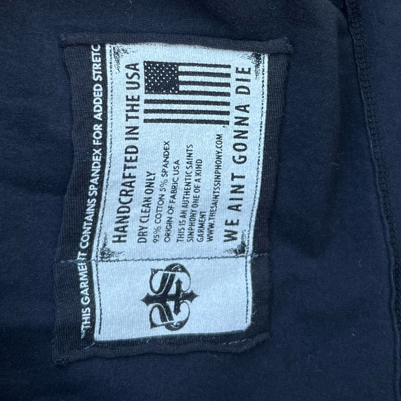 The Saints Sinphony Black Cotton Blend Hooded V-Neck Tunic Women’s Size XL - Picture 4 of 7